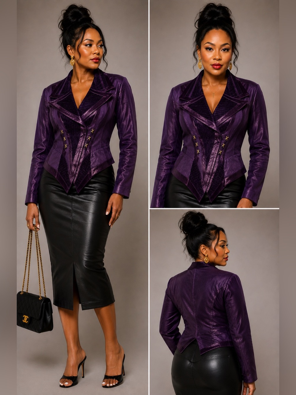 💜✨ Vintage Cache Purple Peplum Waist Jacket ✨💜